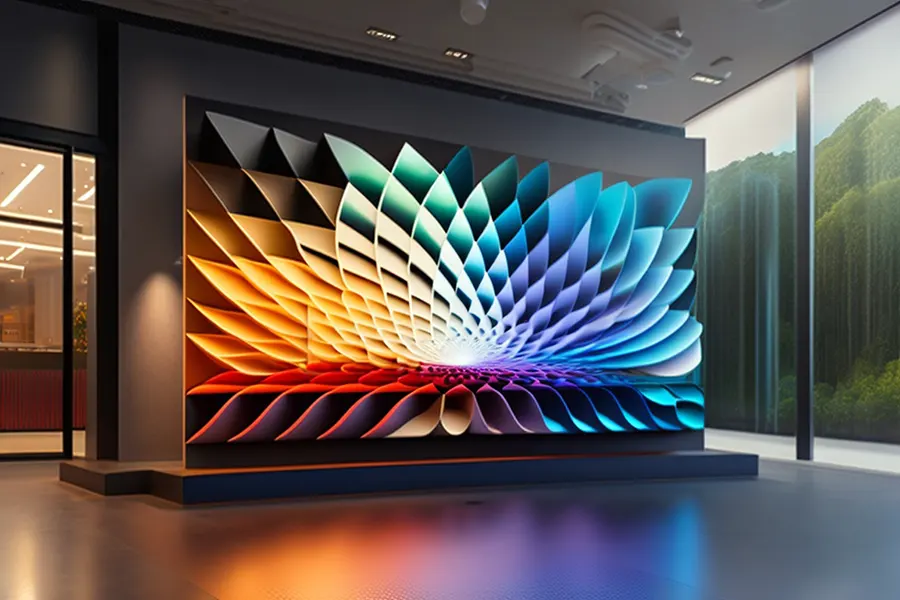 Advertising LED display with immersive 3D video with optical illusion