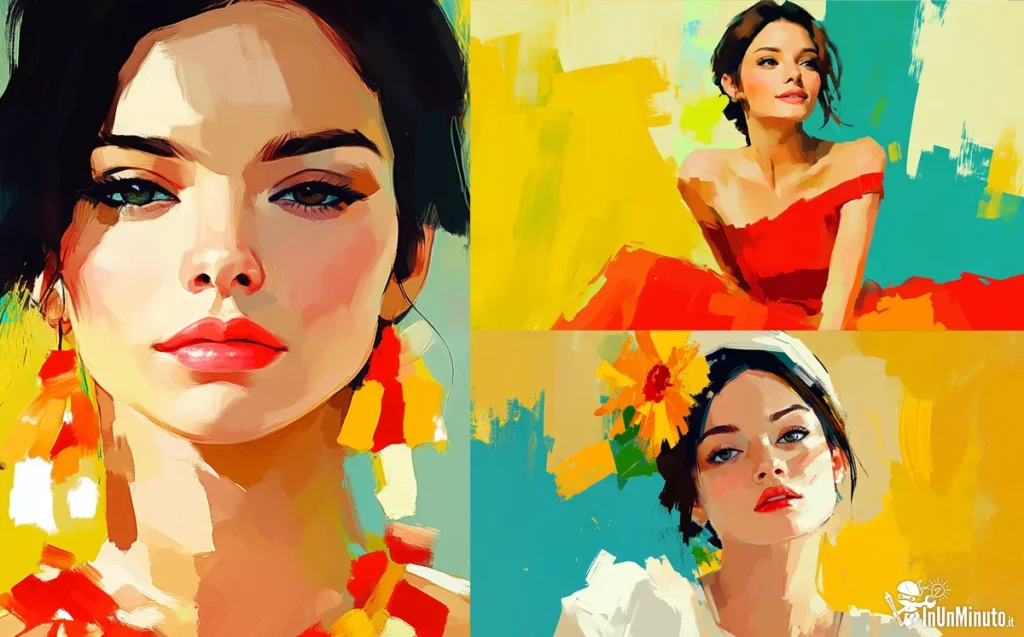Pittura materica con tinte piatte e contrasti forti
